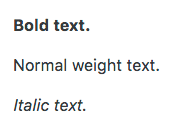 font-weight-italic