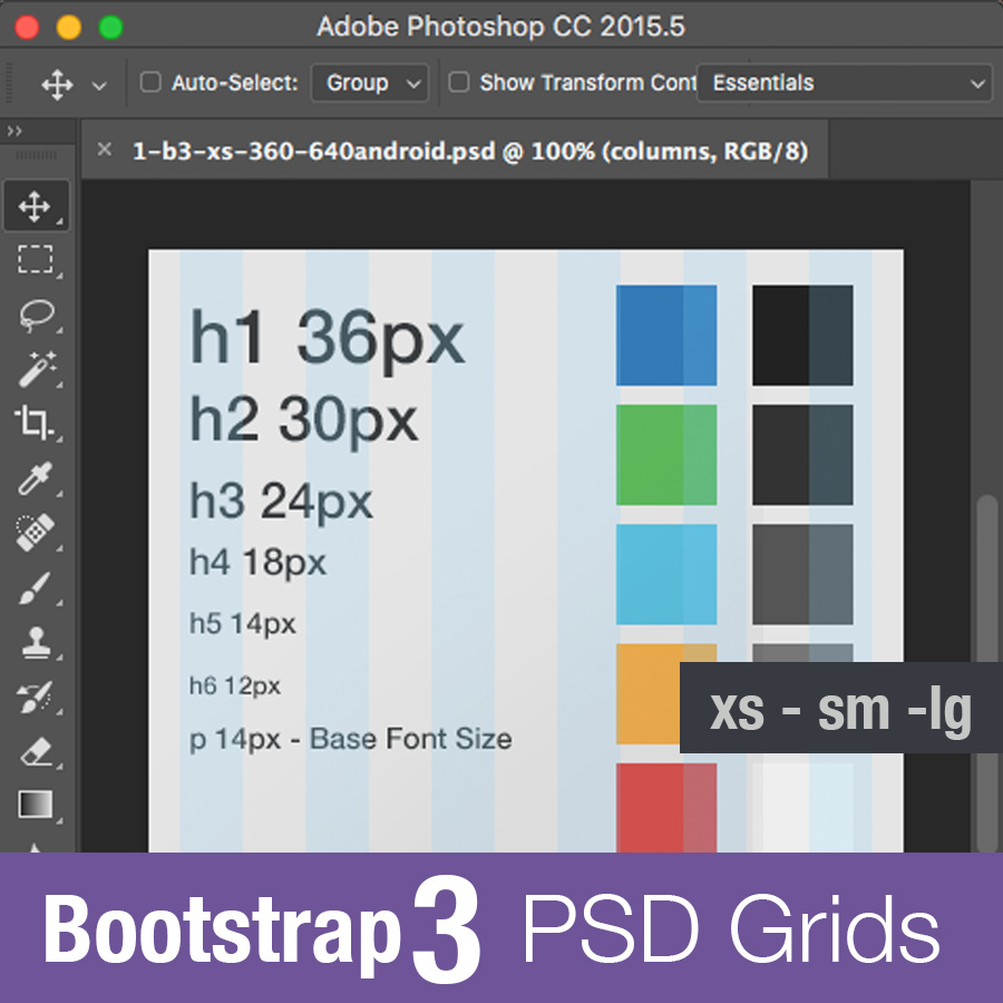 bootstrap 3 photoshop grid download