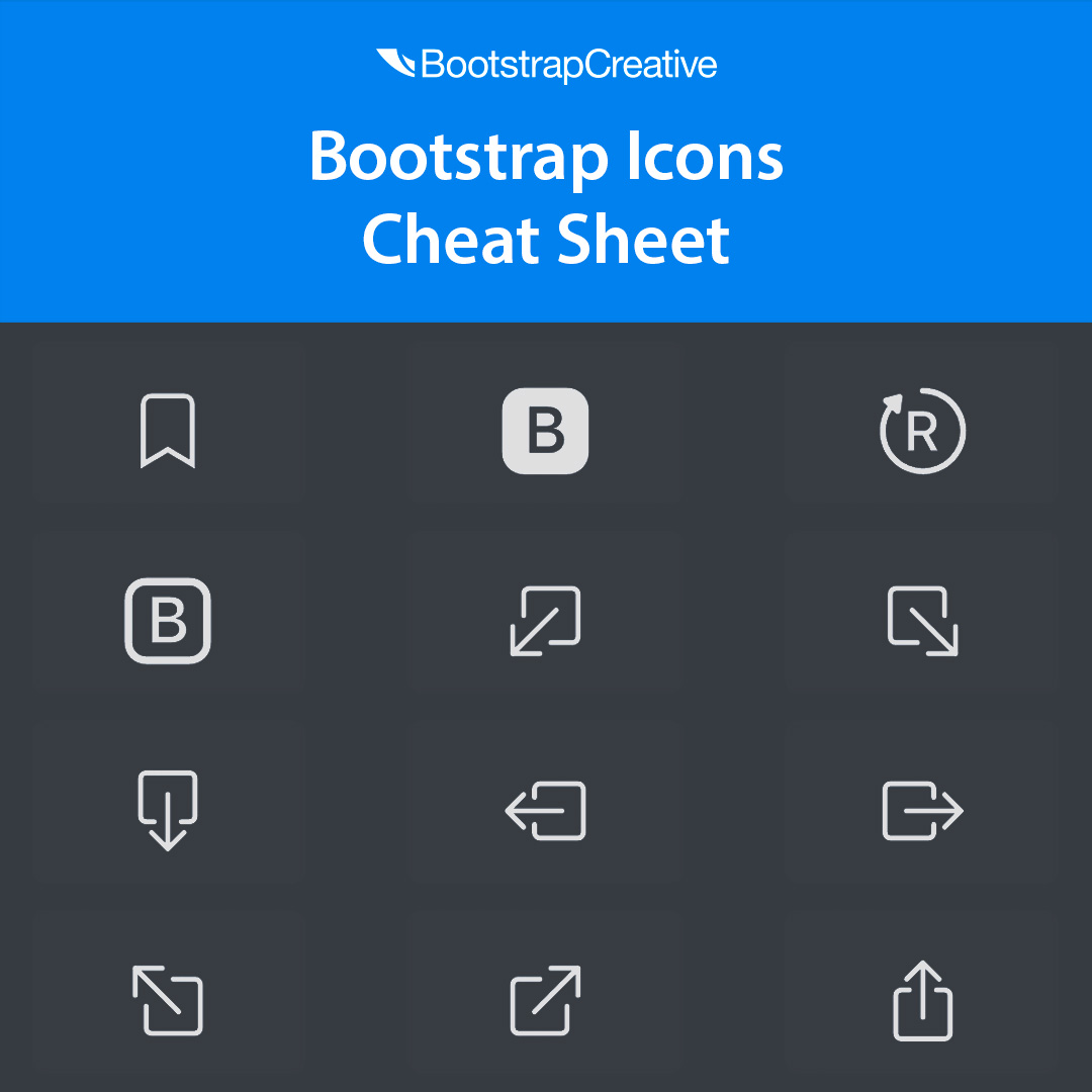 Bootstrap 5 Icons Cheat Sheet & Reference Table 2024