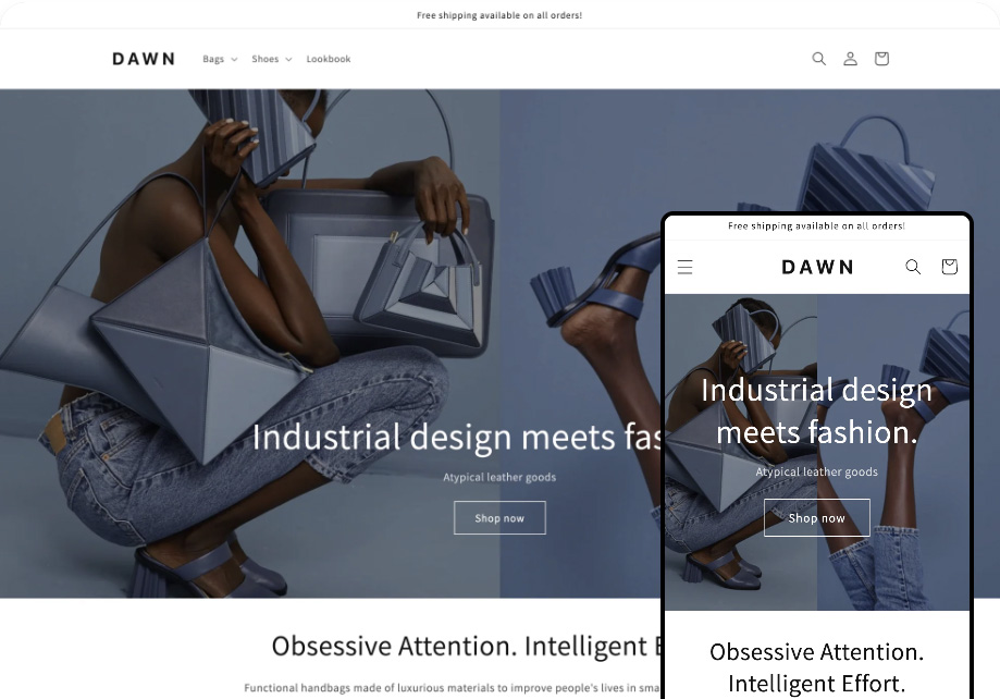 Dawn ecommerce website template for Shopify