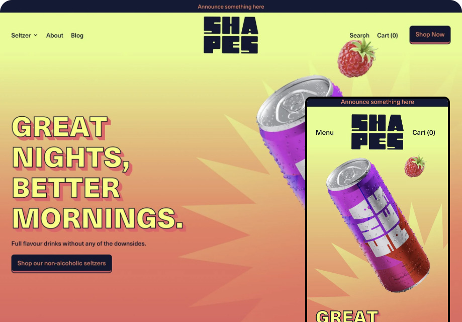 Shapes ecommerce website template for Shopify